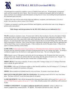 Slow Pitch Softball Rules