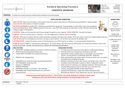 Standard Operating Procedure CONCRETE GRINDING
