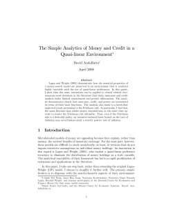The Simple Analytics of Money and Credit in a Quasi-linear