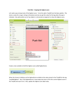 Push Me! &ndash; Keeping the highest score Let`s add a way to keep track
