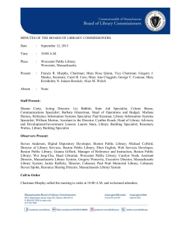 MINUTES OF THE BOARD OF LIBRARY COMMISSIONERS Date