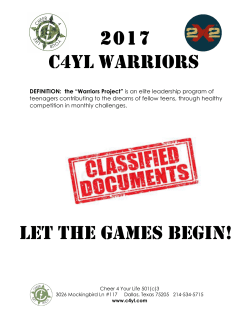 2017 C4YL WARRIORS LET THE GAMES BEGIN!
