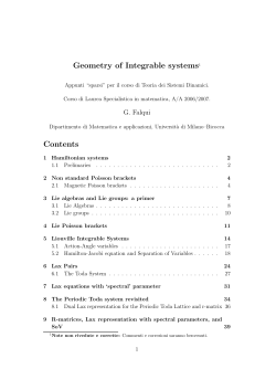 Geometry of Integrable systems1 Contents