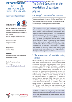 The Oxford Questions on the foundations of quantum physics