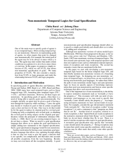 Non-monotonic Temporal Logics for Goal Specification