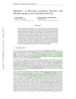 HolStep: A Machine Learning Dataset for Higher-order Logic