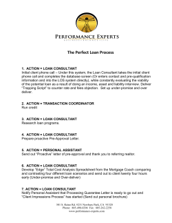 ProcessThe Perfect Loan Process