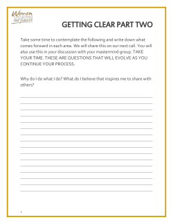 Getting Clear Part Two - Women Creating Our Futures Conference