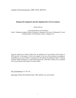 Human development and the optimal size of