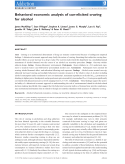 Behavioral economic analysis of cueelicited craving for alcohol