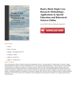 Read e-Book Single Case Research Methodology