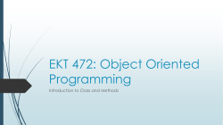 EKT 472: Object Oriented Programming