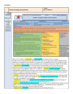 Teacher(s): Random Sampling and populations Dates: Feb. 27