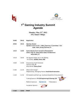 1 Gaming Industry Summit Agenda