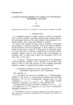 A rank-invariant method of linear and polynomial regression analysis. I