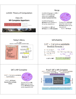 cs3102: Theory of Computation Class 25: NP