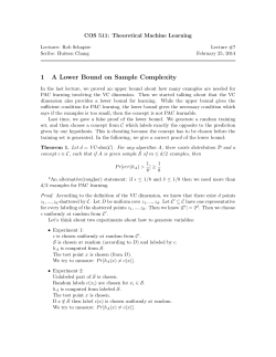 1 A Lower Bound on Sample Complexity