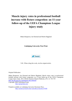 Muscle injury rates in professional football increase