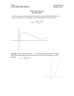 The Mean Value Theorem ( 4