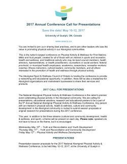 2017 Annual Conference Call for Presentations Save the date! May