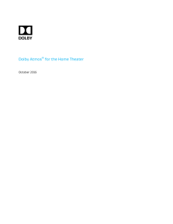 Dolby Atmos for the Home Theater