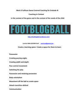 Mark O Sullivan Game Centred Coaching for Enskede IK Coaching