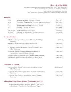 Albert J. Mills, PhD - Saint Mary`s University