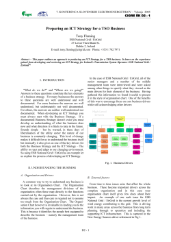 Preparing an ICT Strategy for a TSO Business - Cigre