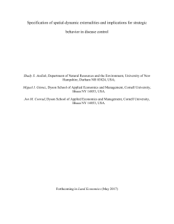 Specification of spatial-dynamic externalities and implications for