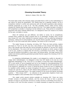 Choosing Grounded Theory