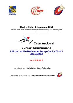 Junior Tournament - BadmintonPeople.com