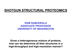 Shotgun structural proteomics - Samudrala Computational Biology