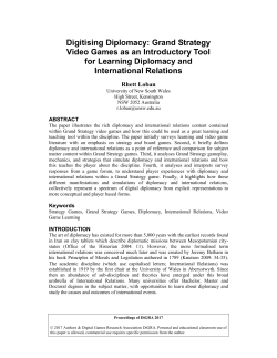 Digitising Diplomacy: Grand Strategy Video Games