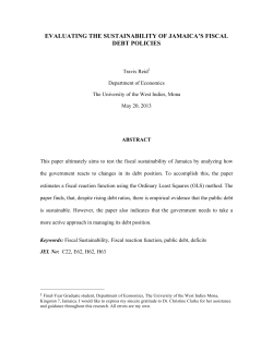 evaluating the sustainability of jamaica`s fiscal debt policies