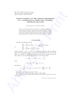 GLOBAL STABILITY OF THE POSITIVE EQUILIBRIUM OF A
