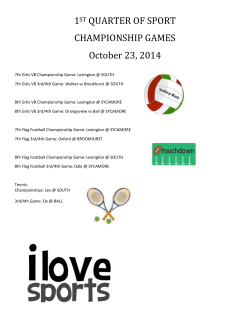 1ST QUARTER OF SPORT CHAMPIONSHIP GAMES October 23