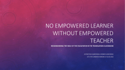 No empowered learner without empowered teacher
