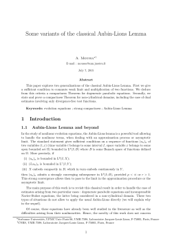 Some variants of the classical Aubin-Lions Lemma