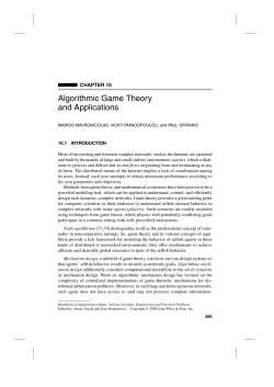 Algorithmic Game Theory and Applications