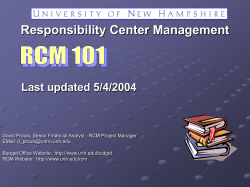 RCM Model - University of New Hampshire