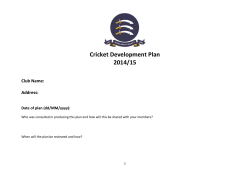 Club Cricket Development Plan - Middlesex County Cricket Club
