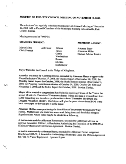 The minutes ofthe regularly scheduled Monticello City Council
