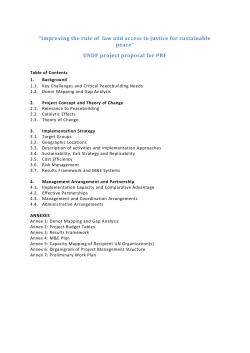 Project Document on Rule of Law and Access to Justice for