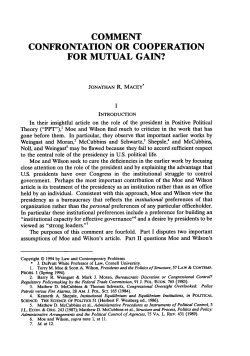 Comment: Confrontation or Cooperation for Mutual Gain