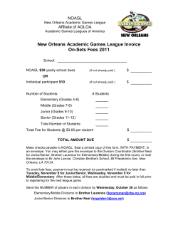 New Orleans Academic Games League Invoice