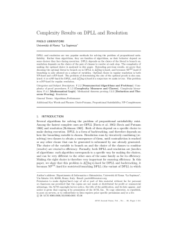 Complexity Results on DPLL and Resolution