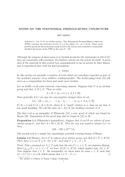 NOTES ON THE POLYNOMIAL FREIMAN
