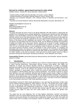 Not just for children: game-based learning for older adults 1