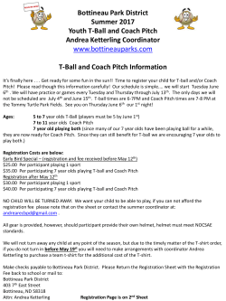 Youth T-Ball/Coach Pitch Registration Form