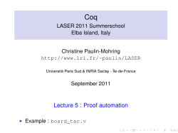 Lecture 5 : Proof automation